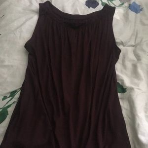 Solid Dark Violet Sleeveless Top LOFT